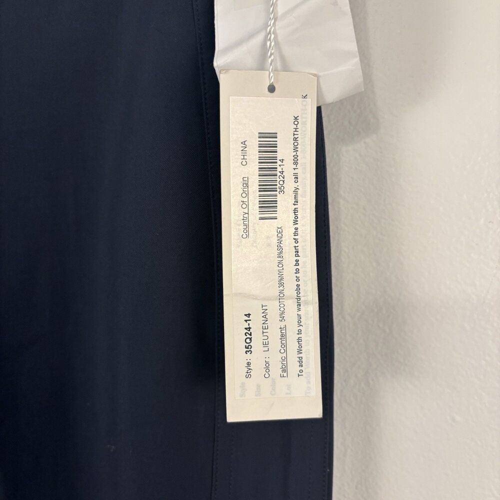 NWT Worth New York Womens Petite 14 Cotton Nylon Style 35Q24-14 Navy Blue Pants - Picture 4 of 8
